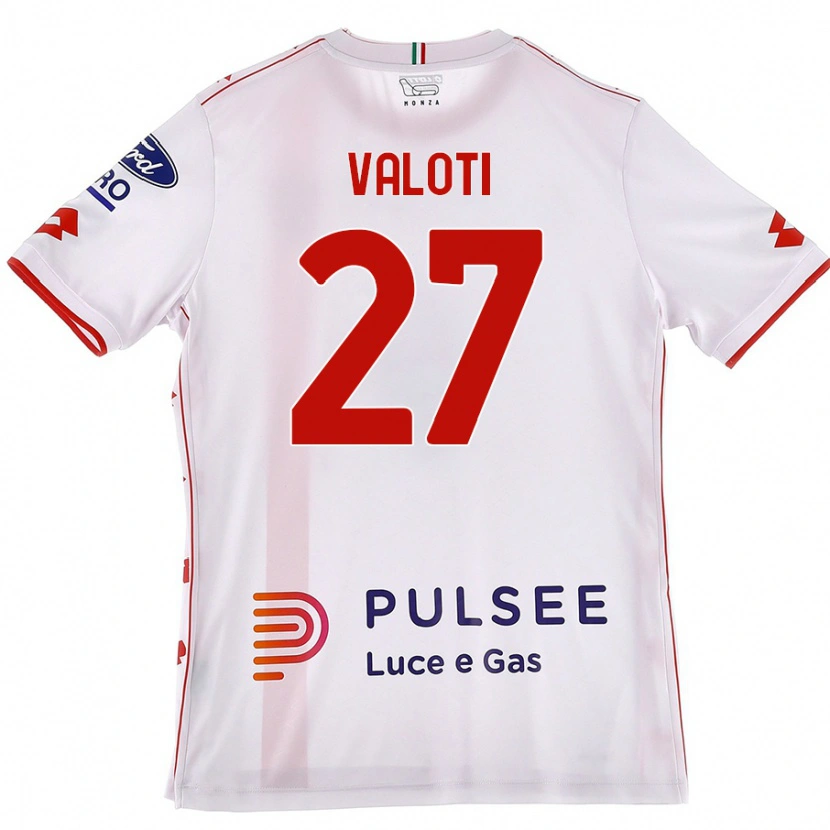 Danxen Män Mattia Valoti #27 Vit Röd Bortatröja Matchtröjor 2024/25 Tröjor T-Tröja