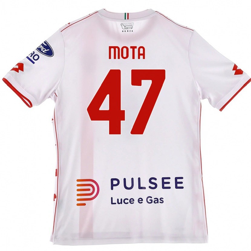 Danxen Män Dany Mota #47 Vit Röd Bortatröja Matchtröjor 2024/25 Tröjor T-Tröja