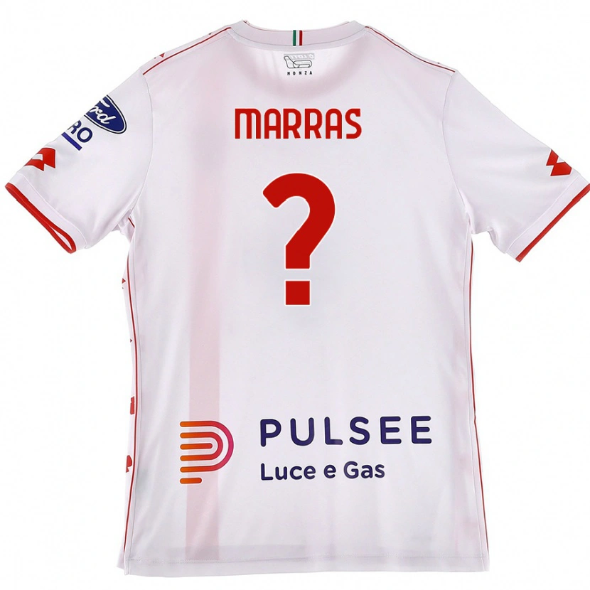 Danxen Män Tommaso Marras #0 Vit Röd Bortatröja Matchtröjor 2024/25 Tröjor T-Tröja