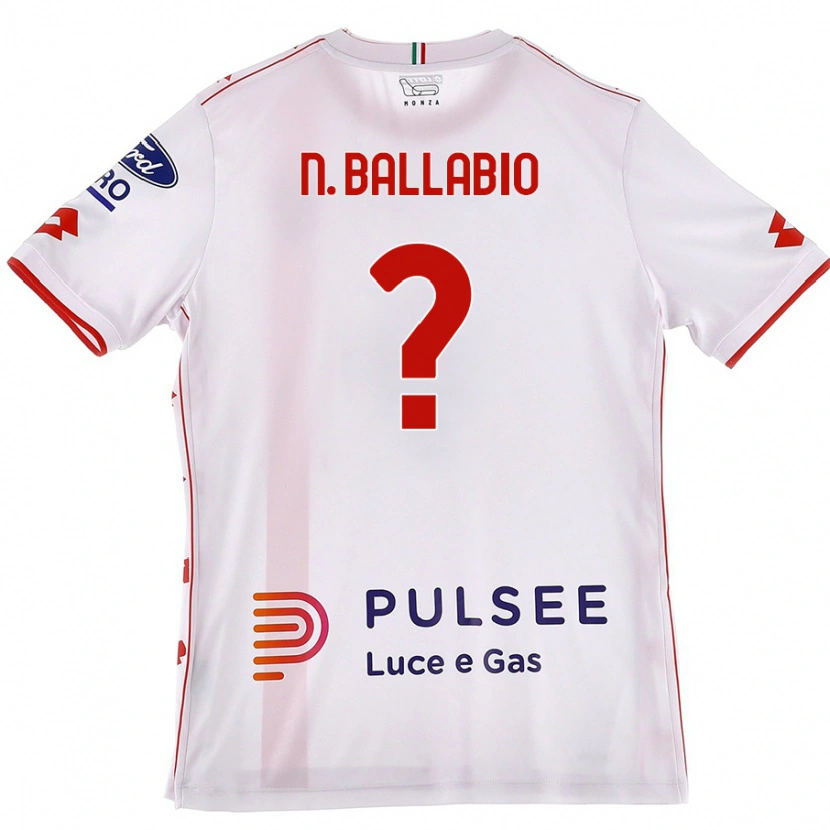 Danxen Män Nicolò Ballabio #0 Vit Röd Bortatröja Matchtröjor 2024/25 Tröjor T-Tröja