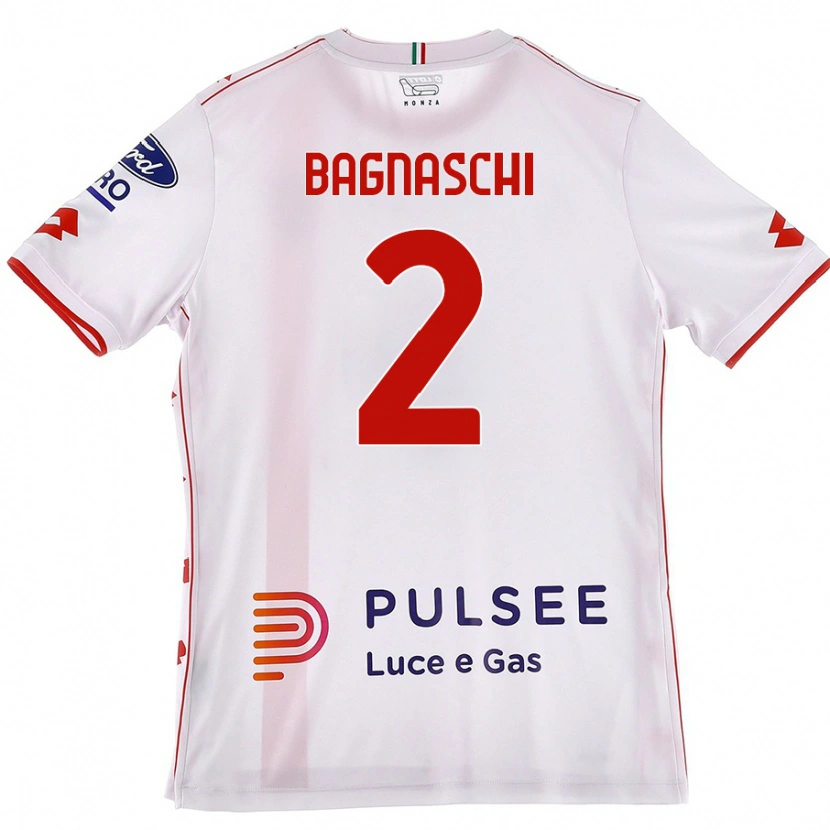 Danxen Män Alessandro Bagnaschi #2 Vit Röd Bortatröja Matchtröjor 2024/25 Tröjor T-Tröja
