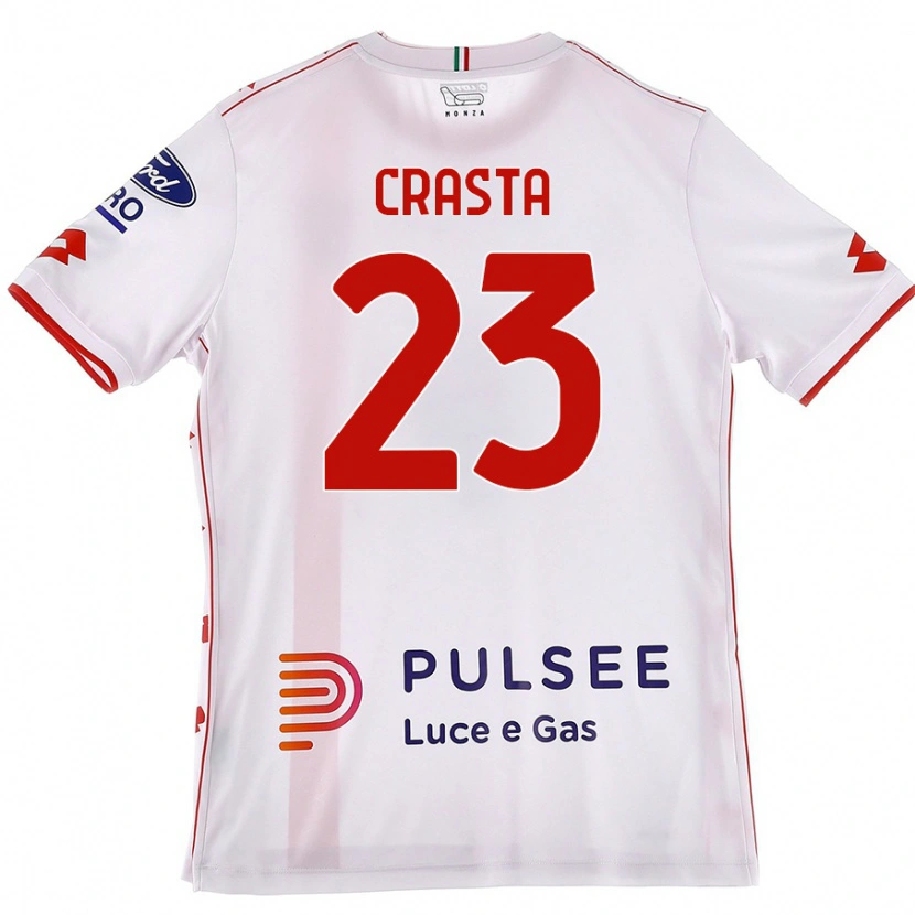 Danxen Män Mario Crasta #23 Vit Röd Bortatröja Matchtröjor 2024/25 Tröjor T-Tröja