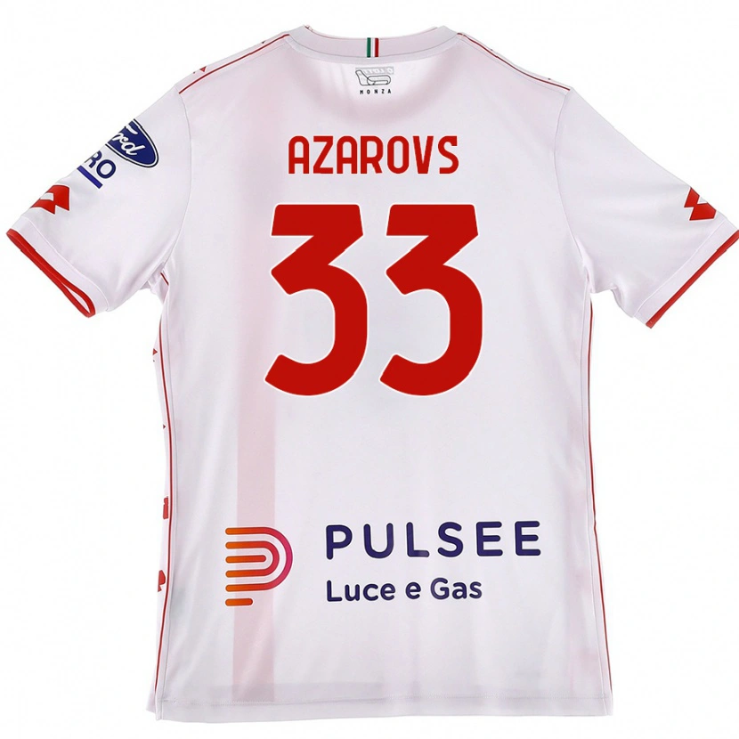Danxen Män Timurs Azarovs #33 Vit Röd Bortatröja Matchtröjor 2024/25 Tröjor T-Tröja