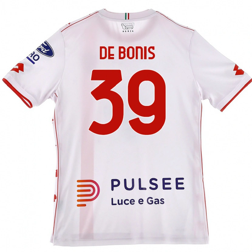 Danxen Män Andrea De Bonis #39 Vit Röd Bortatröja Matchtröjor 2024/25 Tröjor T-Tröja