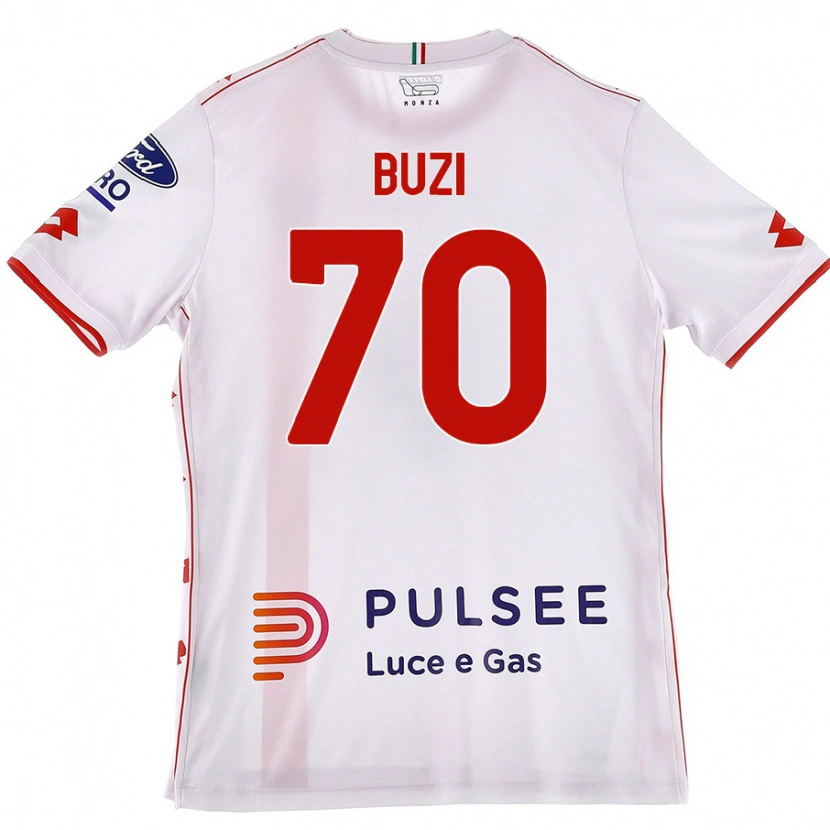 Danxen Män Luis Buzi #70 Vit Röd Bortatröja Matchtröjor 2024/25 Tröjor T-Tröja