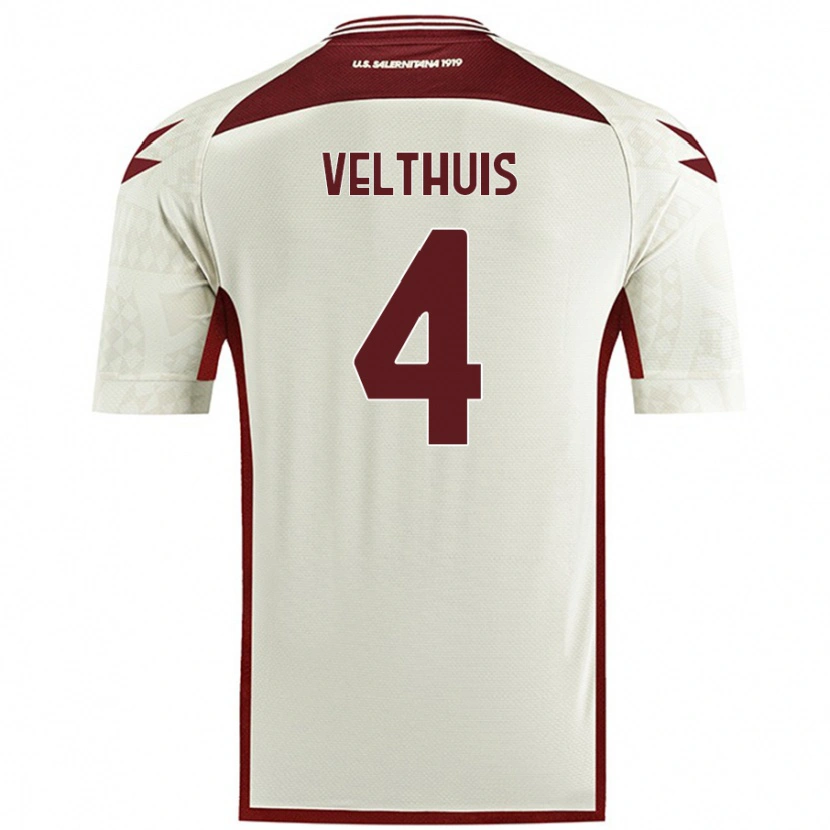 Danxen Män Tijs Velthuis #4 Krämfärg Bortatröja Matchtröjor 2024/25 Tröjor T-Tröja