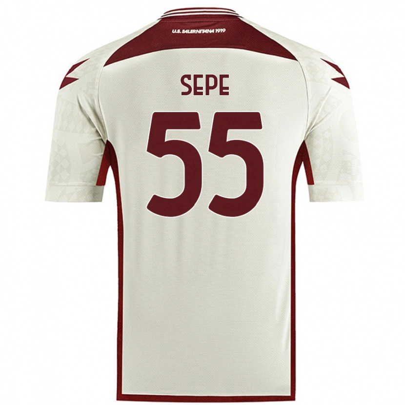 Danxen Män Luigi Sepe #55 Krämfärg Bortatröja Matchtröjor 2024/25 Tröjor T-Tröja