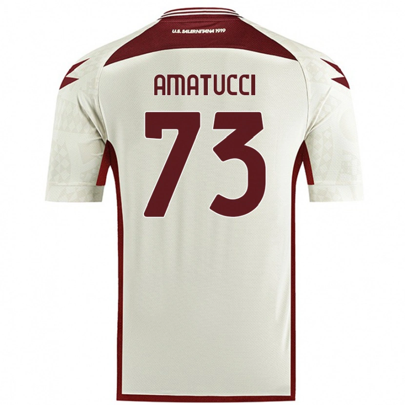 Danxen Män Lorenzo Amatucci #73 Krämfärg Bortatröja Matchtröjor 2024/25 Tröjor T-Tröja