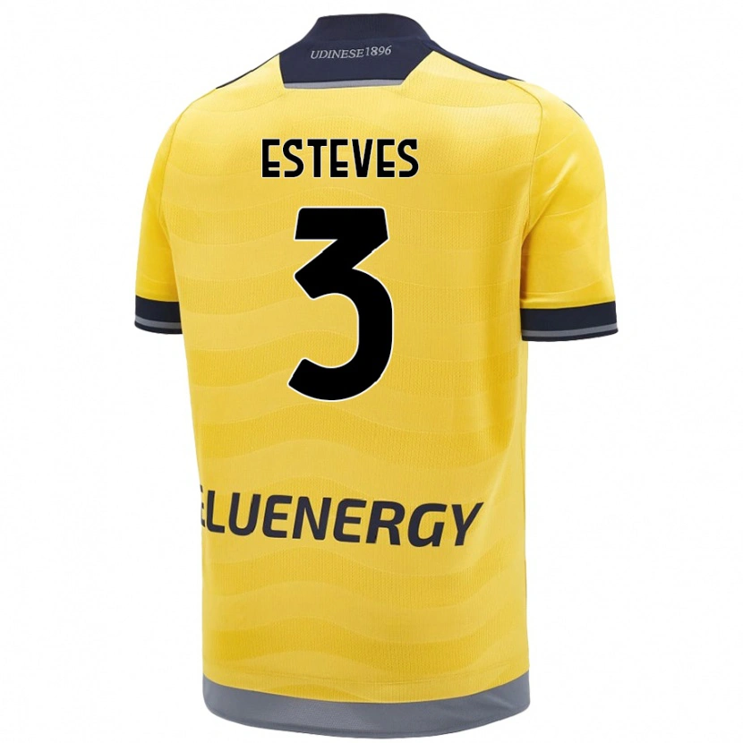 Danxen Män Gonçalo Esteves #3 Gyllene Bortatröja Matchtröjor 2024/25 Tröjor T-Tröja