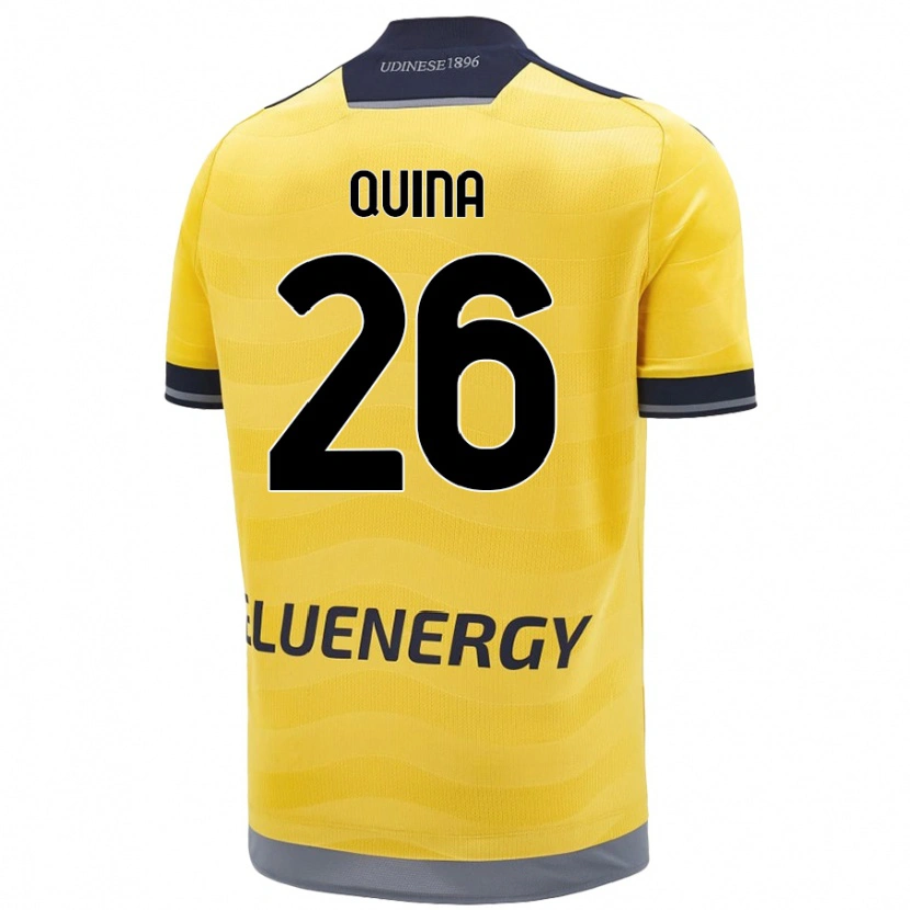 Danxen Män Domingos Quina #26 Gyllene Bortatröja Matchtröjor 2024/25 Tröjor T-Tröja