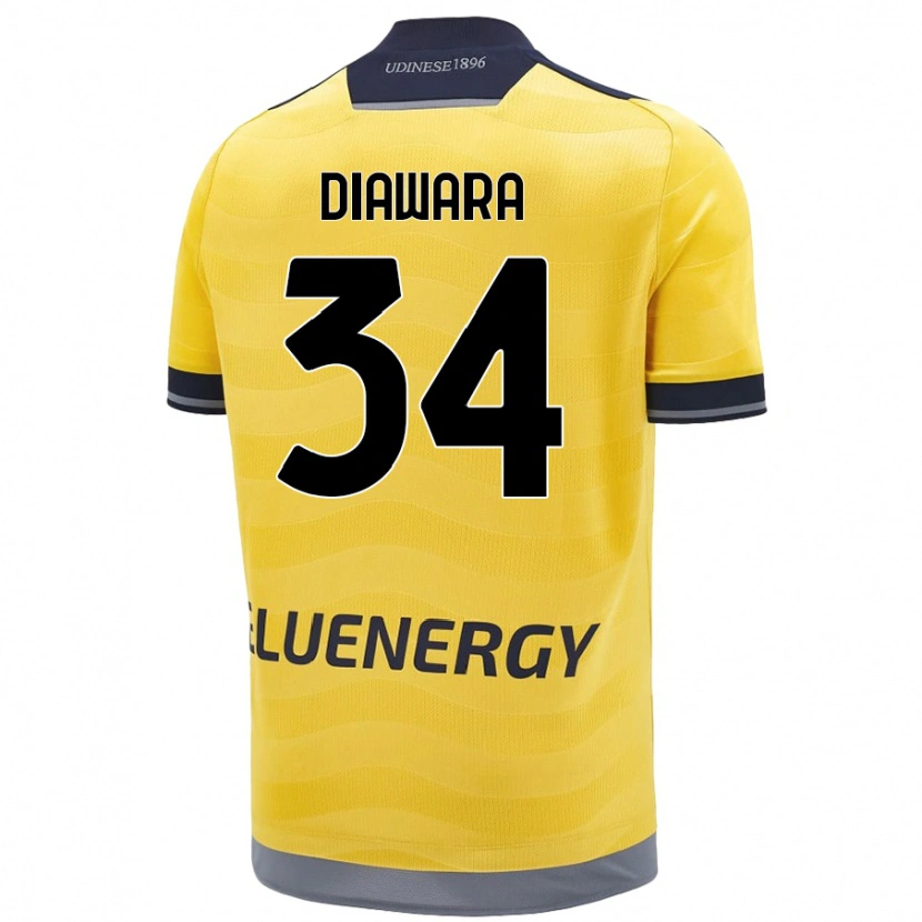 Danxen Män Sekou Diawara #34 Gyllene Bortatröja Matchtröjor 2024/25 Tröjor T-Tröja