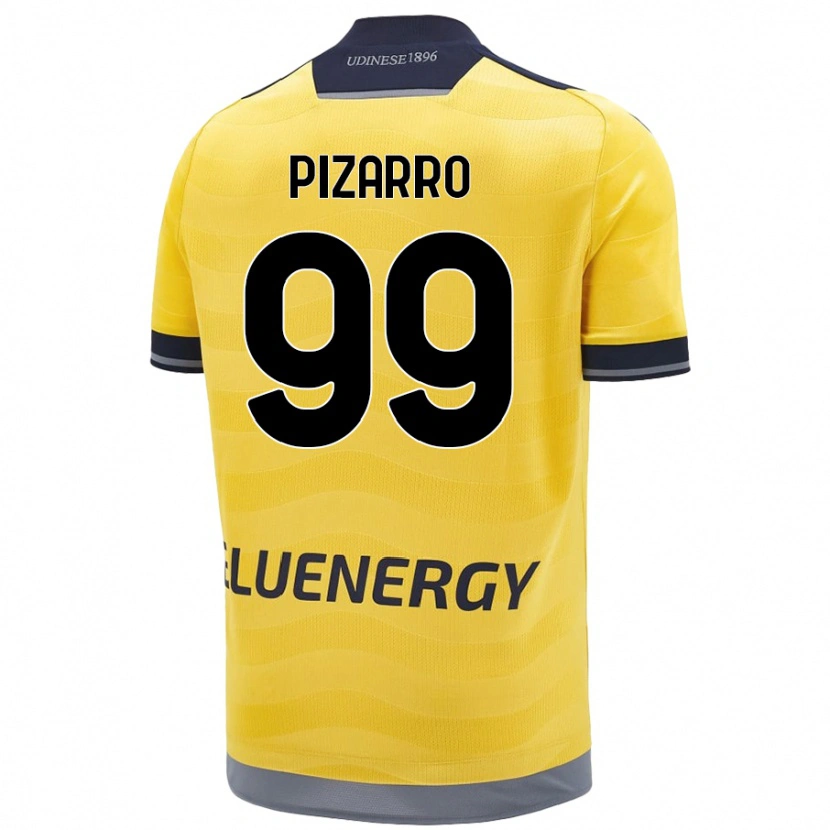 Danxen Män Damián Pizarro #99 Gyllene Bortatröja Matchtröjor 2024/25 Tröjor T-Tröja