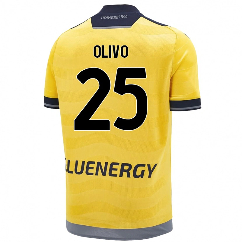 Danxen Män Gioele Olivo #25 Gyllene Bortatröja Matchtröjor 2024/25 Tröjor T-Tröja