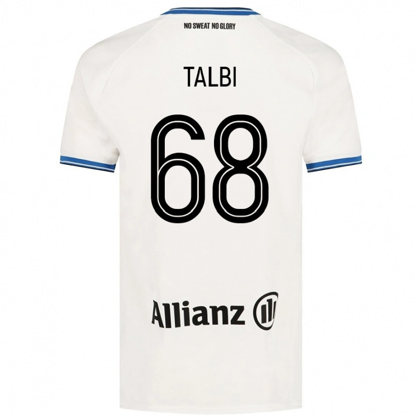 Danxen Män Chemsdine Talbi #68 Vit Bortatröja Matchtröjor 2024/25 Tröjor T-Tröja