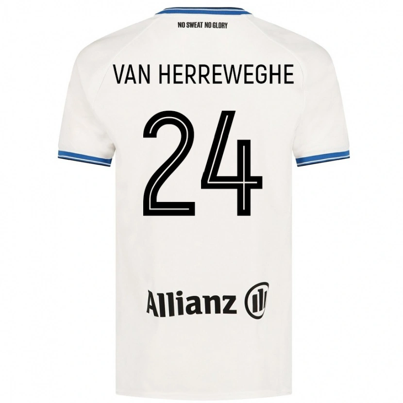 Danxen Män Febe Van Herreweghe #24 Vit Bortatröja Matchtröjor 2024/25 Tröjor T-Tröja