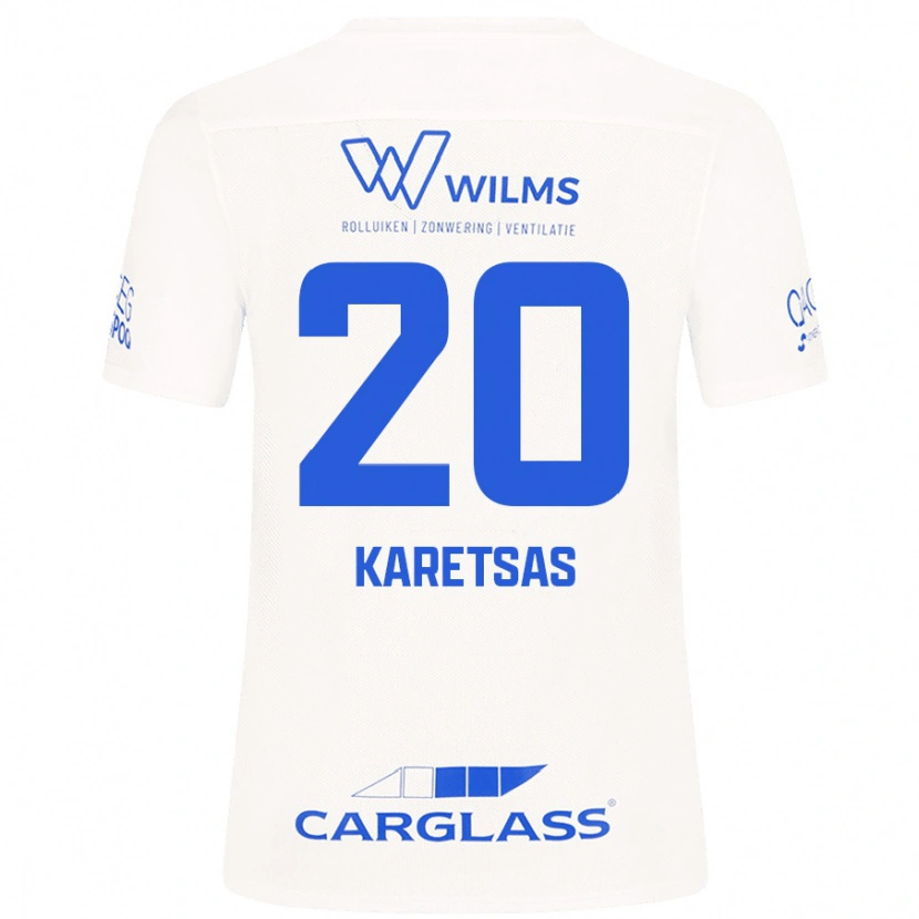 Danxen Män Konstantinos Karetsas #20 Vit Bortatröja Matchtröjor 2024/25 Tröjor T-Tröja