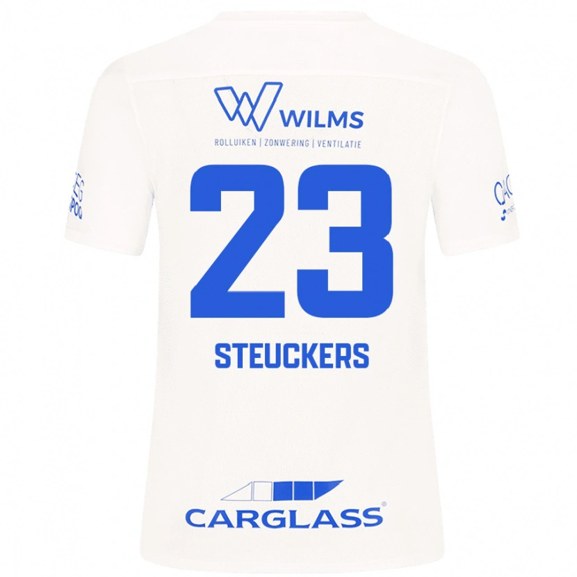Danxen Män Jarne Steuckers #23 Vit Bortatröja Matchtröjor 2024/25 Tröjor T-Tröja