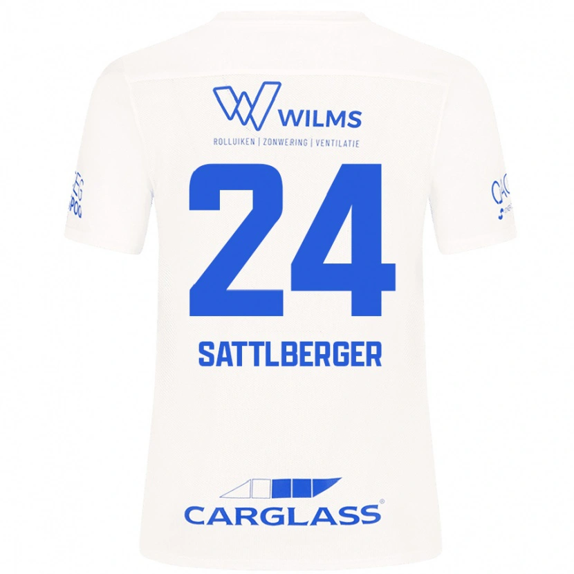 Danxen Män Nikolas Sattlberger #24 Vit Bortatröja Matchtröjor 2024/25 Tröjor T-Tröja
