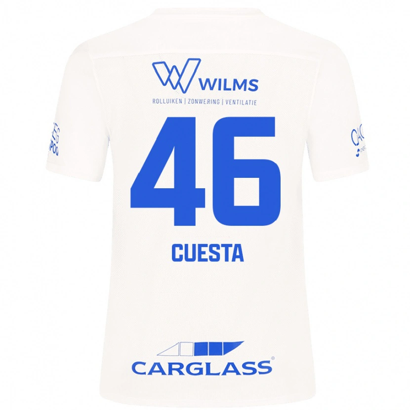 Danxen Män Carlos Cuesta #46 Vit Bortatröja Matchtröjor 2024/25 Tröjor T-Tröja