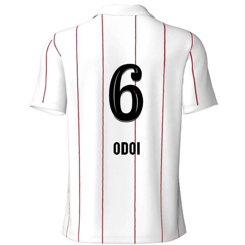 Danxen Män Denis Odoi #6 Vit Svart Bortatröja Matchtröjor 2024/25 Tröjor T-Tröja