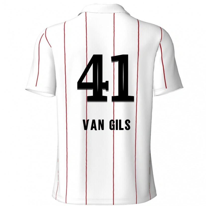 Danxen Män Mathis Van Gils #41 Vit Svart Bortatröja Matchtröjor 2024/25 Tröjor T-Tröja