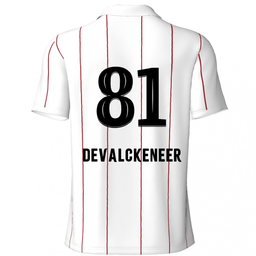 Danxen Män Niels Devalckeneer #81 Vit Svart Bortatröja Matchtröjor 2024/25 Tröjor T-Tröja