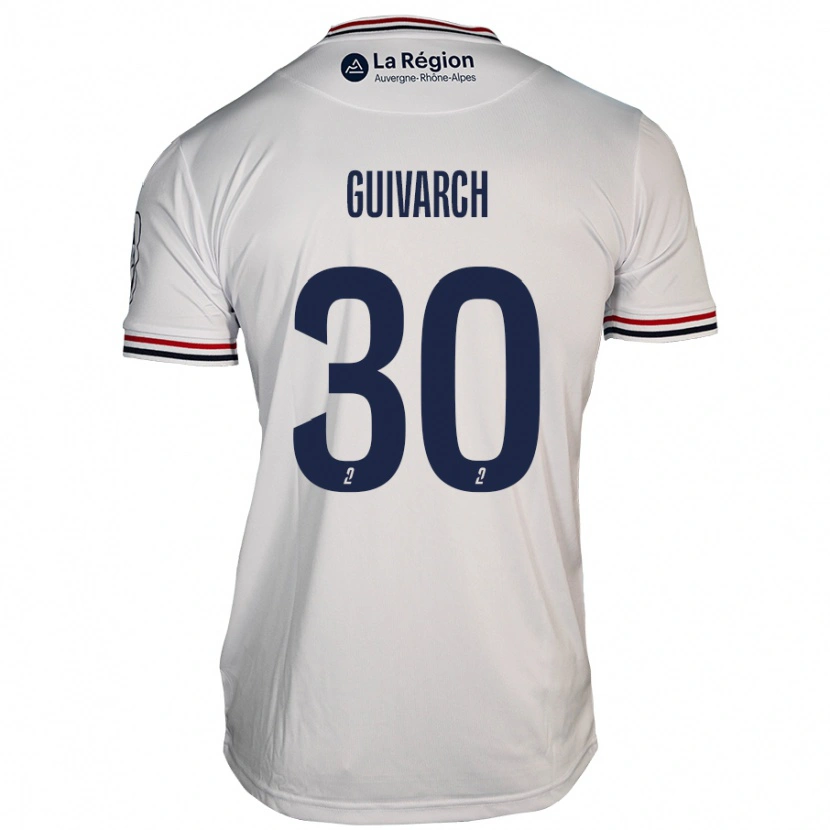 Danxen Män Théo Guivarch #30 Vit Bortatröja Matchtröjor 2024/25 Tröjor T-Tröja