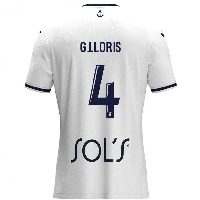 Danxen Män Gautier Lloris #4 Vit Mörkblå Bortatröja Matchtröjor 2024/25 Tröjor T-Tröja