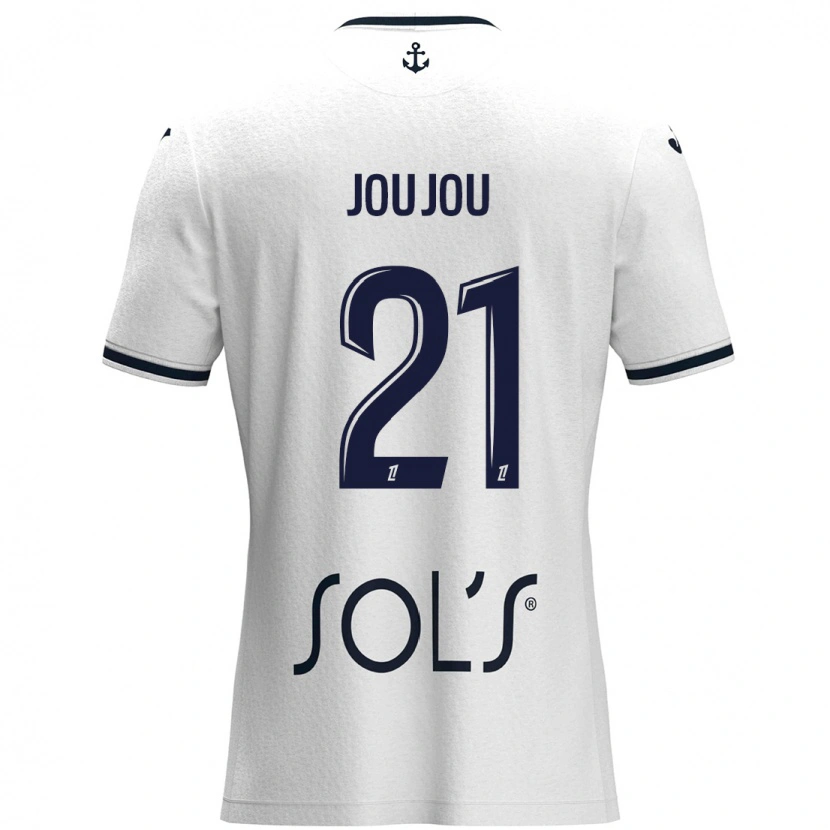 Danxen Män Antoine Joujou #21 Vit Mörkblå Bortatröja Matchtröjor 2024/25 Tröjor T-Tröja