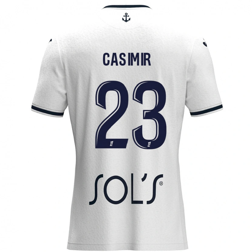 Danxen Män Josué Casimir #23 Vit Mörkblå Bortatröja Matchtröjor 2024/25 Tröjor T-Tröja
