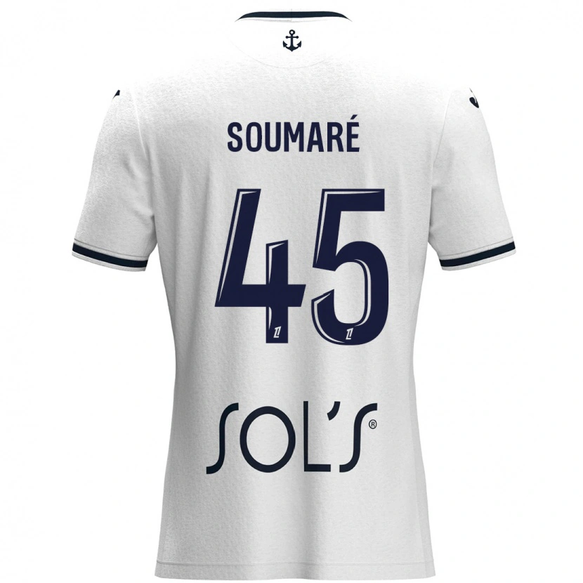 Danxen Män Issa Soumaré #45 Vit Mörkblå Bortatröja Matchtröjor 2024/25 Tröjor T-Tröja