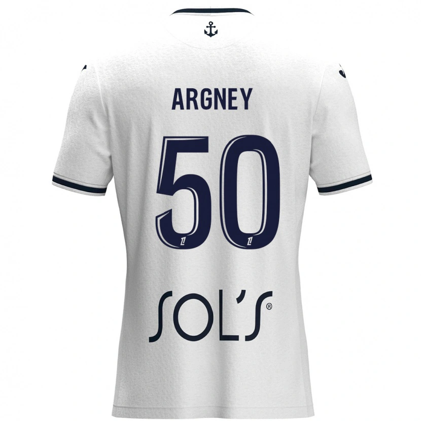 Danxen Män Paul Argney #50 Vit Mörkblå Bortatröja Matchtröjor 2024/25 Tröjor T-Tröja