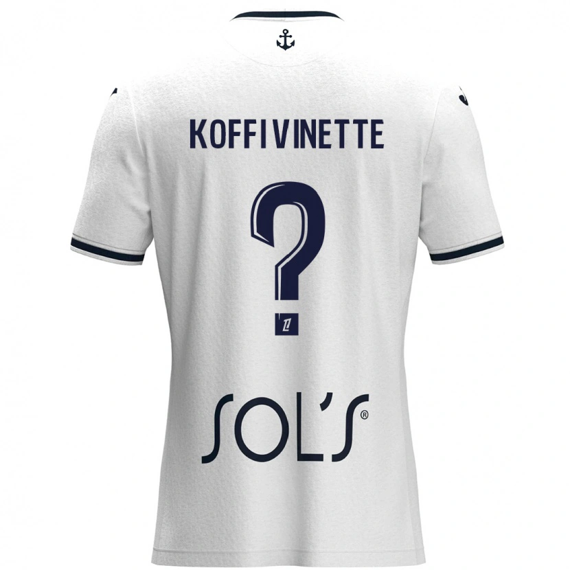 Danxen Män Enzo Koffi Vinette #0 Vit Mörkblå Bortatröja Matchtröjor 2024/25 Tröjor T-Tröja