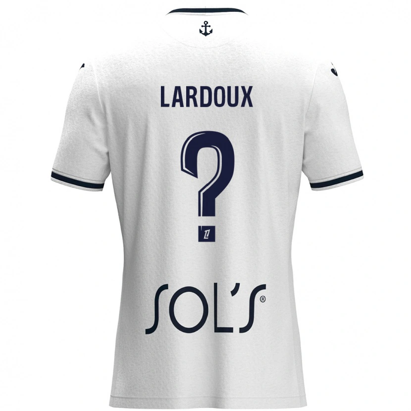 Danxen Män Raphaël Lardoux #0 Vit Mörkblå Bortatröja Matchtröjor 2024/25 Tröjor T-Tröja