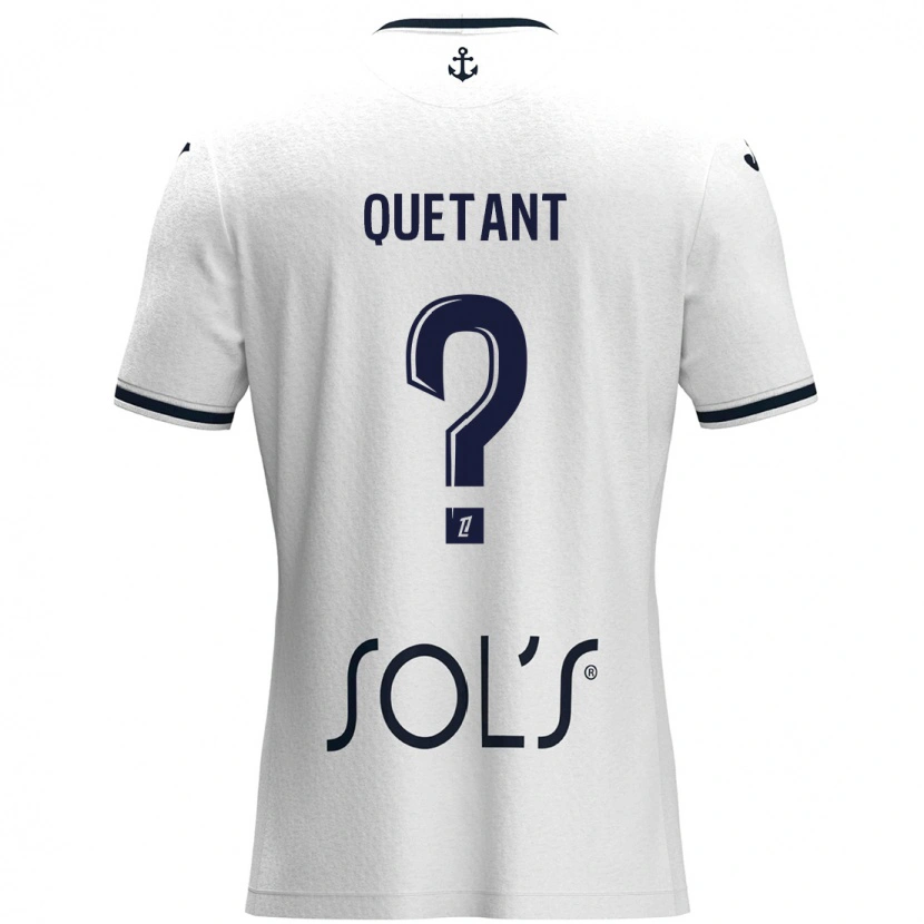 Danxen Män Kenny Quetant #0 Vit Mörkblå Bortatröja Matchtröjor 2024/25 Tröjor T-Tröja