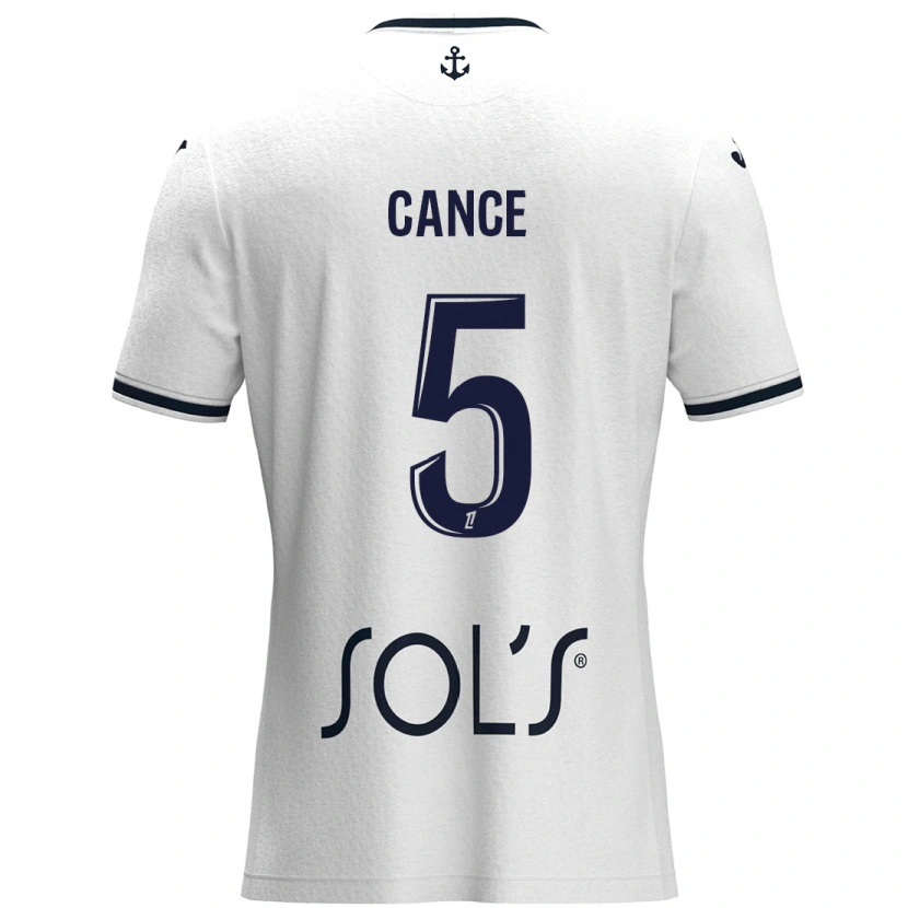 Danxen Män Laurie Cance #5 Vit Mörkblå Bortatröja Matchtröjor 2024/25 Tröjor T-Tröja