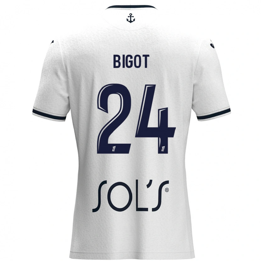 Danxen Män Maureen Bigot #24 Vit Mörkblå Bortatröja Matchtröjor 2024/25 Tröjor T-Tröja