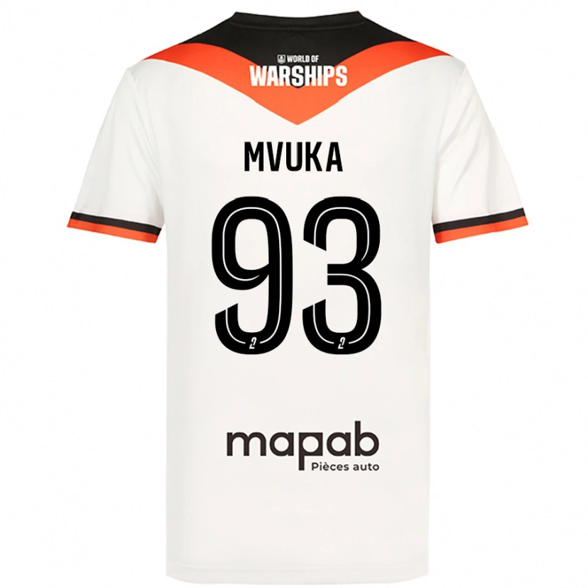 Danxen Män Joel Mvuka #93 Vit Bortatröja Matchtröjor 2024/25 Tröjor T-Tröja