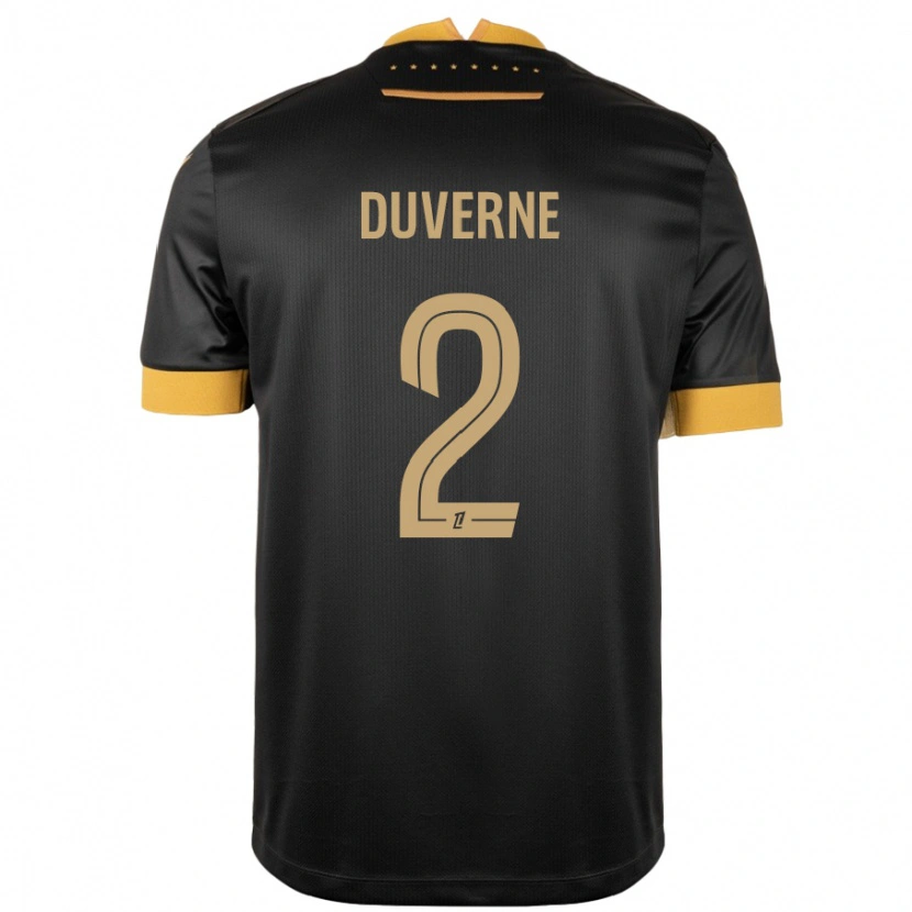Danxen Män Jean-Kévin Duverne #2 Svart Brun Bortatröja Matchtröjor 2024/25 Tröjor T-Tröja