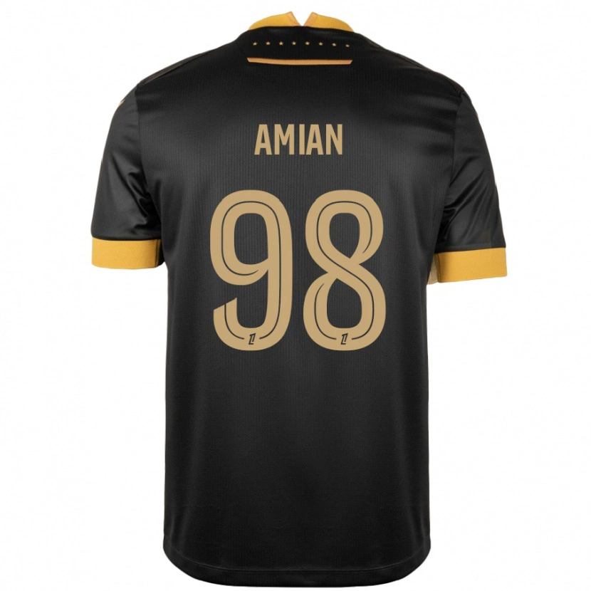 Danxen Män Kelvin Amian #98 Svart Brun Bortatröja Matchtröjor 2024/25 Tröjor T-Tröja