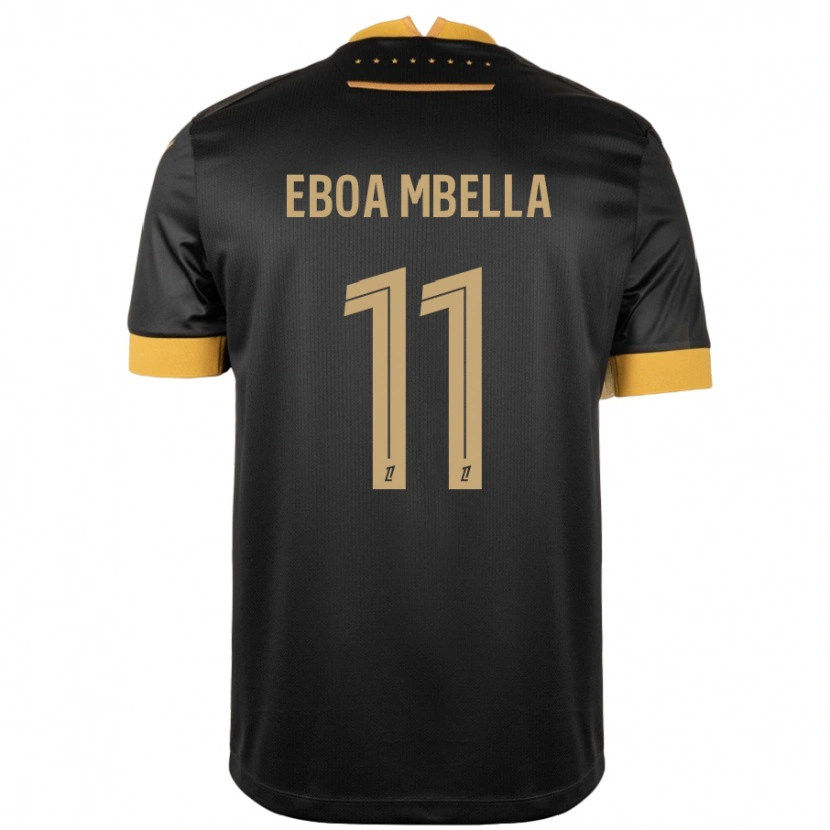 Danxen Män Eden Eboa Mbella #11 Svart Brun Bortatröja Matchtröjor 2024/25 Tröjor T-Tröja