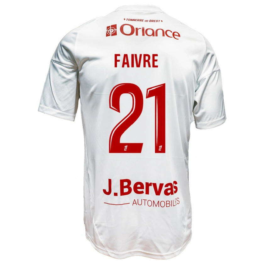 Danxen Män Romain Faivre #21 Vit Röd Bortatröja Matchtröjor 2024/25 Tröjor T-Tröja