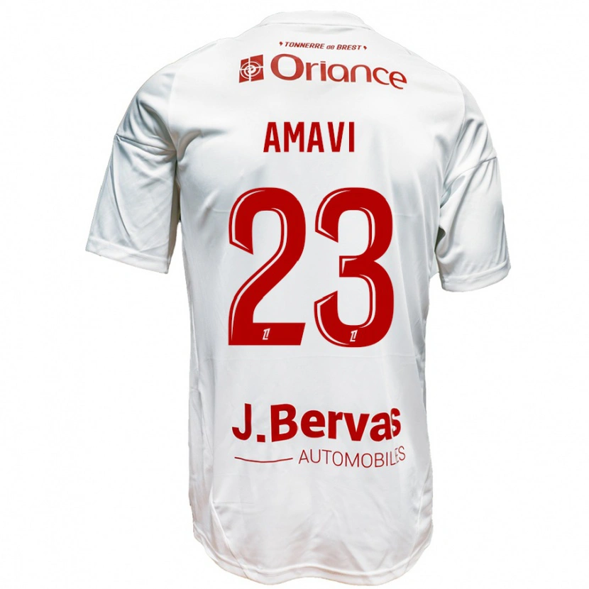 Danxen Män Jordan Amavi #23 Vit Röd Bortatröja Matchtröjor 2024/25 Tröjor T-Tröja