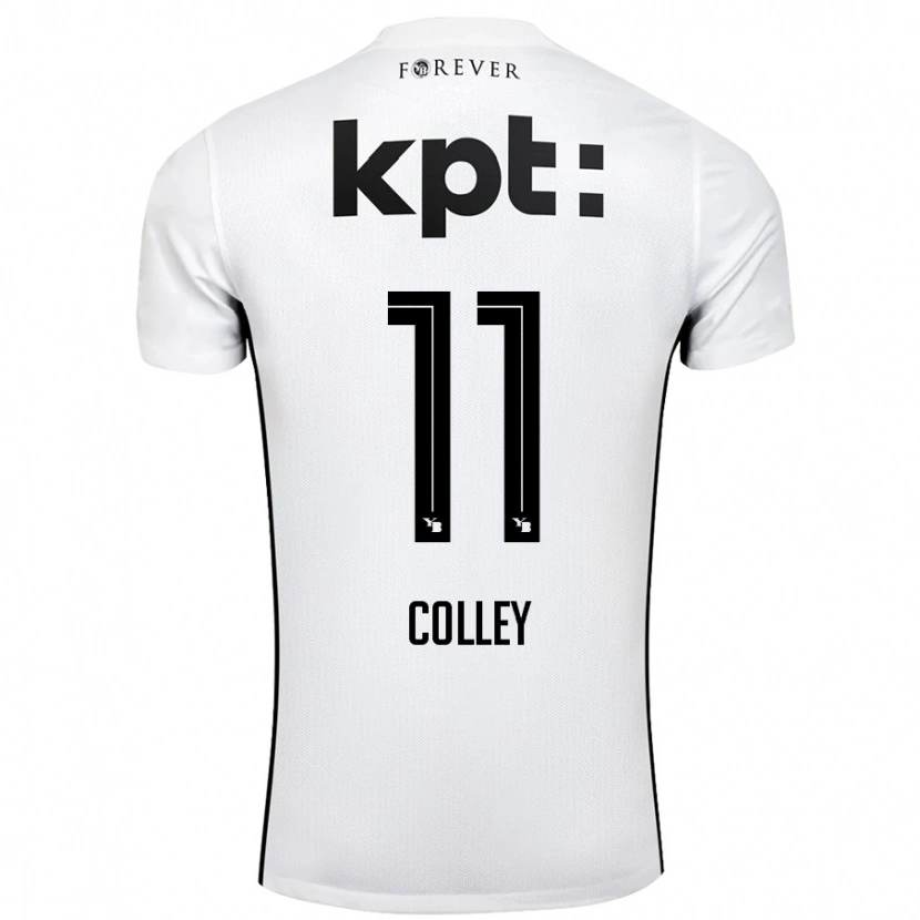 Danxen Män Ebrima Colley #11 Vit Svart Bortatröja Matchtröjor 2024/25 Tröjor T-Tröja