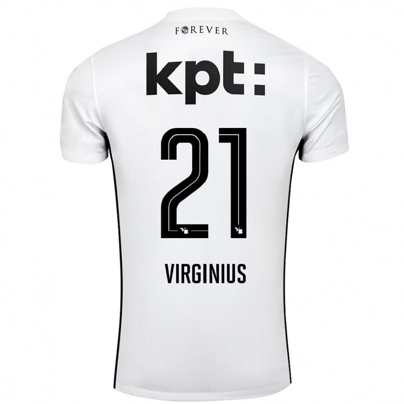 Danxen Män Alan Virginius #21 Vit Svart Bortatröja Matchtröjor 2024/25 Tröjor T-Tröja