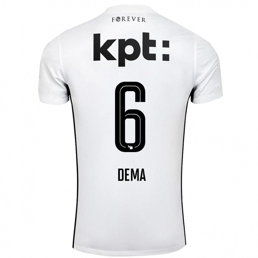 Danxen Män Jashar Dema #6 Vit Svart Bortatröja Matchtröjor 2024/25 Tröjor T-Tröja