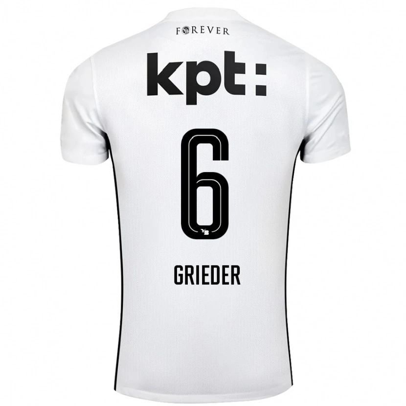 Danxen Män Lionel Grieder #6 Vit Svart Bortatröja Matchtröjor 2024/25 Tröjor T-Tröja