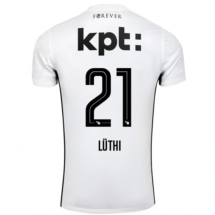 Danxen Män Janis Lüthi #21 Vit Svart Bortatröja Matchtröjor 2024/25 Tröjor T-Tröja