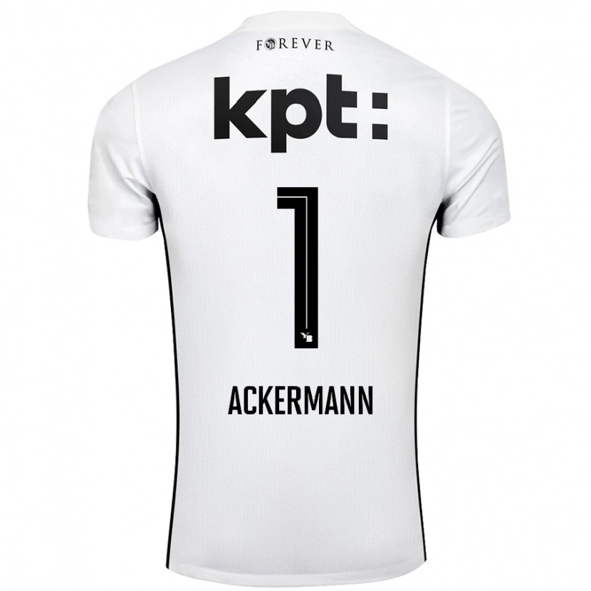 Danxen Män Jara Ackermann #1 Vit Svart Bortatröja Matchtröjor 2024/25 Tröjor T-Tröja