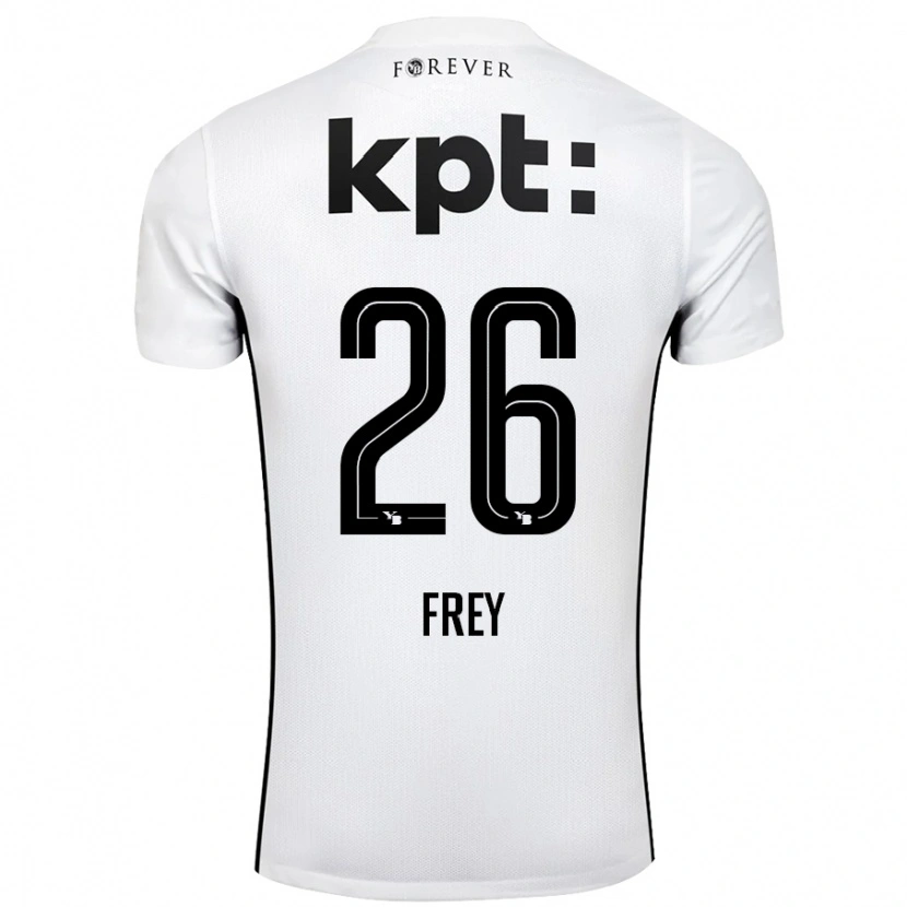 Danxen Män Laura Frey #26 Vit Svart Bortatröja Matchtröjor 2024/25 Tröjor T-Tröja